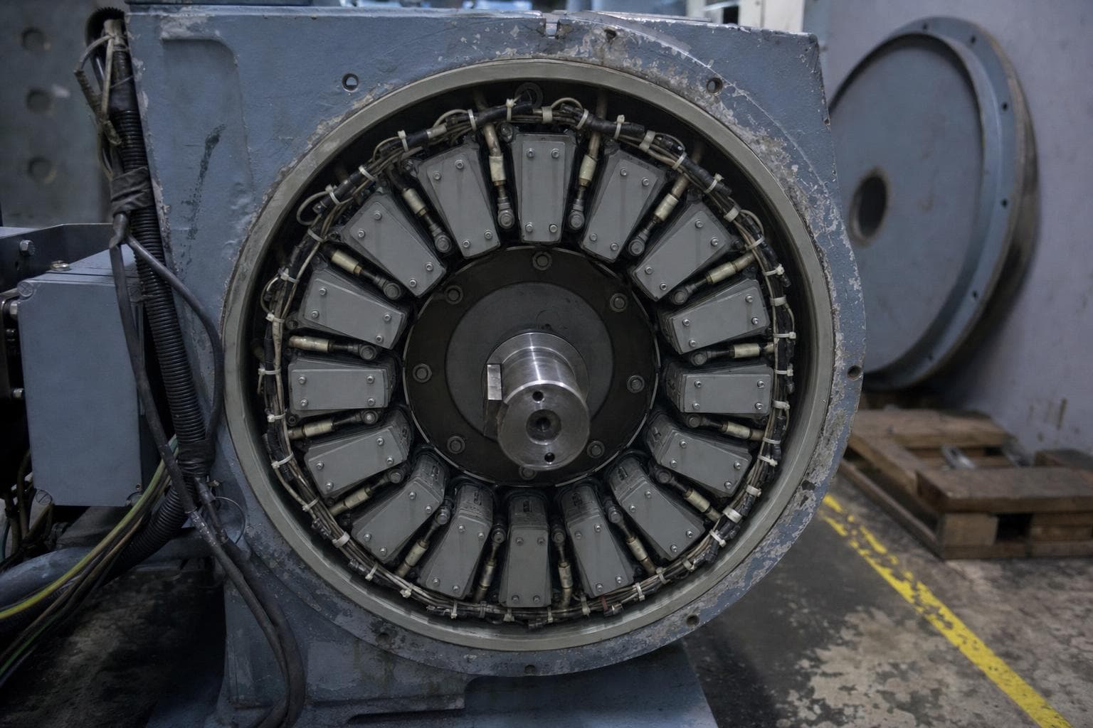 Ring of identical power modules inside an electric motor housing